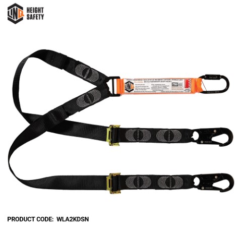 LINQ WEBBING LANYARD ADJUST DBL LEG 1 X DA KARABINER 2 X SNAP HOOK